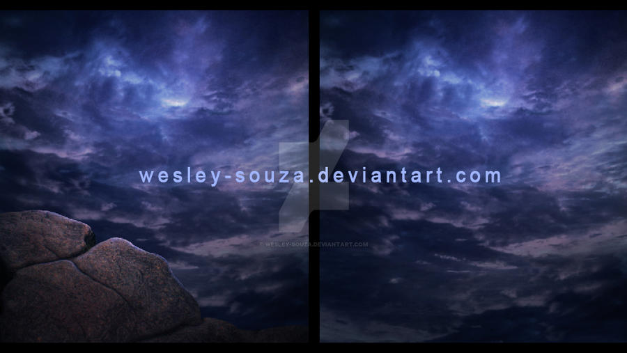 Blue sky with stone - Premade by Wesley-Souza