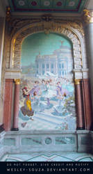 Ballet scene on a theater wall