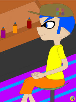 an Inkling boy in The bar