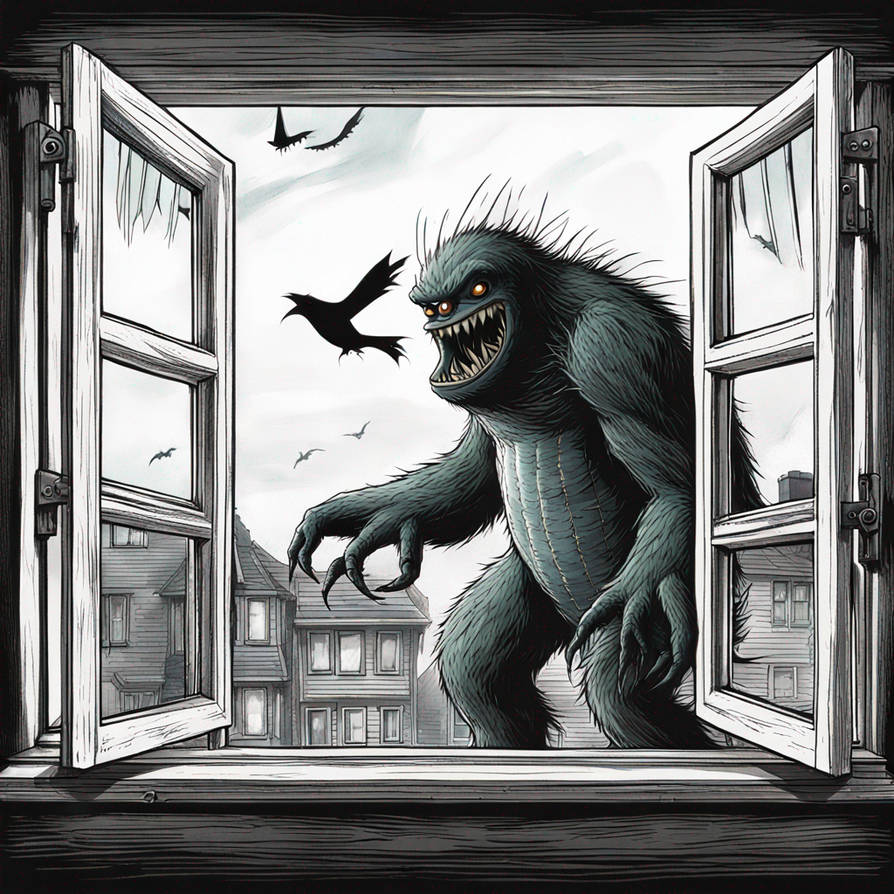 Window Knocking Monster A Monster Flew Outside The Window by BeredleyDorana on DeviantArt