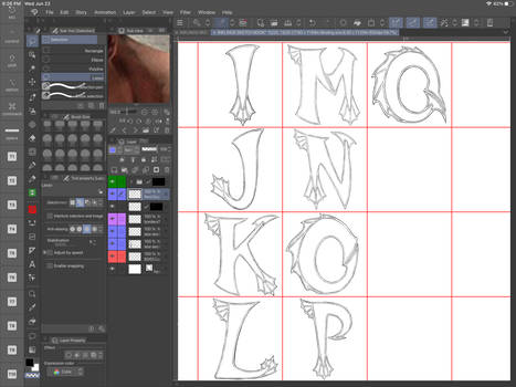 Inklings Dragon Font progress 2