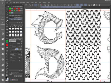 Inklings Dragon Font scale brush experimentation 