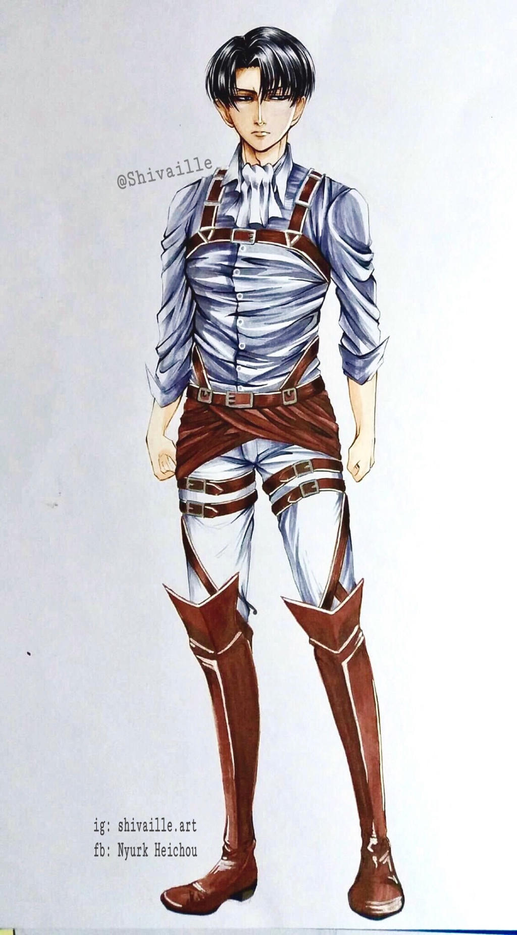 Levi Ackerman (Full Body Drawing) by Shivaille on DeviantArt