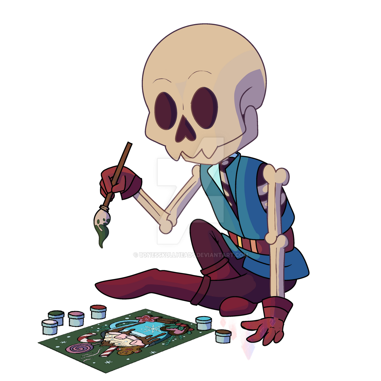 Doodle painting skeleton by BonesSkullHeads on DeviantArt