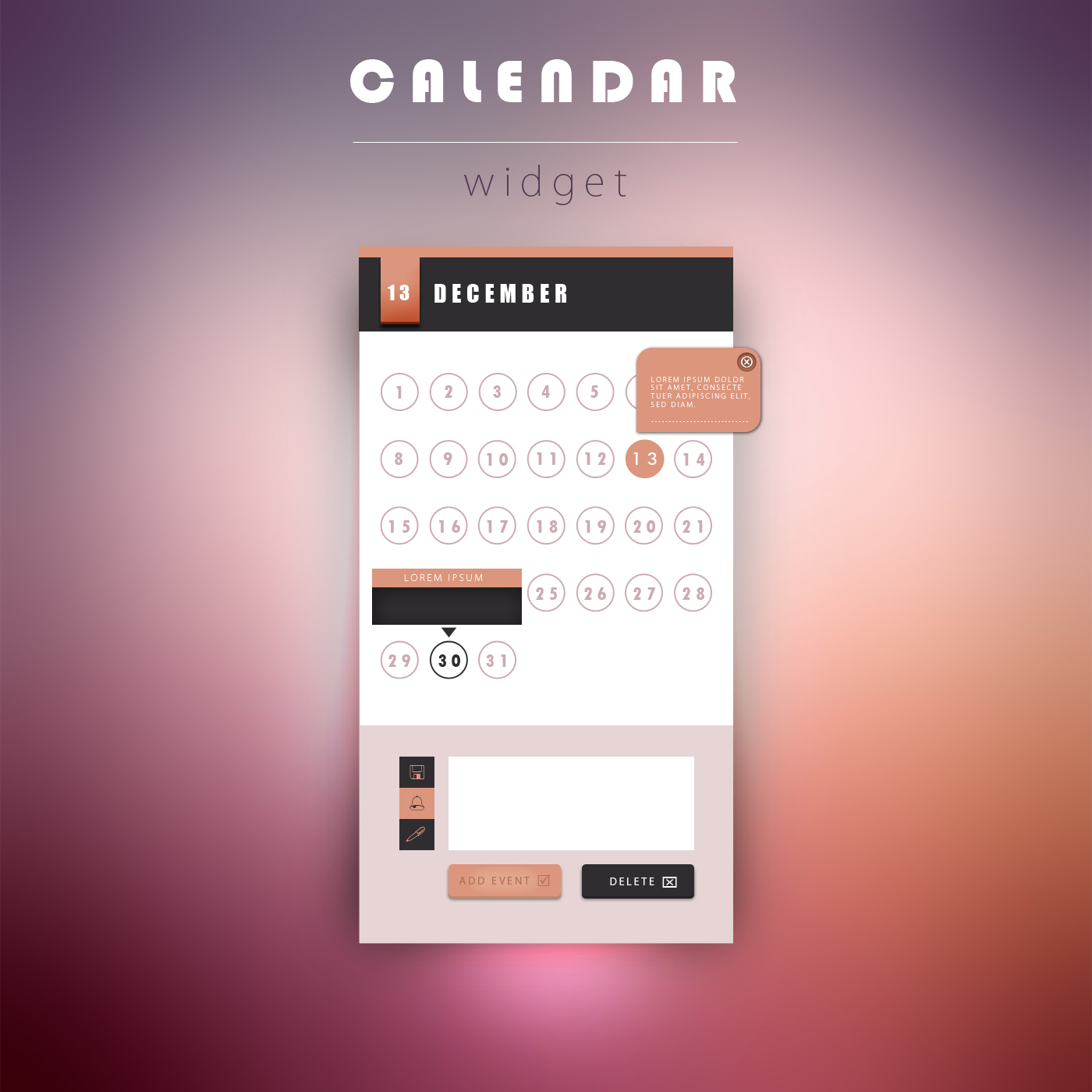 Calendar widget