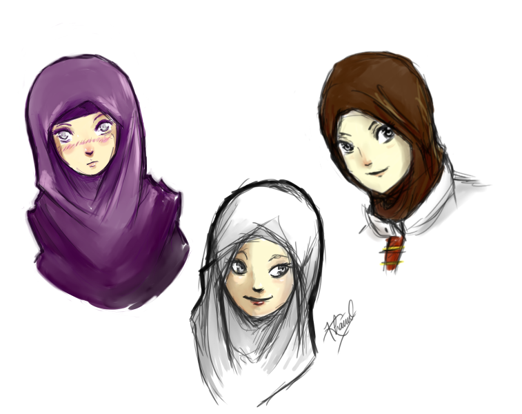 Hinata, Ino, Tenten in Hijab!