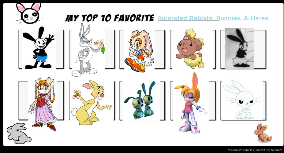 My Top 10 Favorite Fictional Rabbits by Oswaldfan123 on DeviantArt