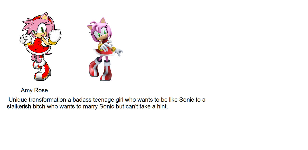 Amy Rose's Flanderization by Oswaldfan123 on DeviantArt