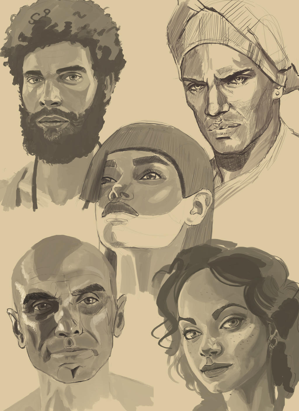 Portraits Exercises by Sharprock86 on DeviantArt