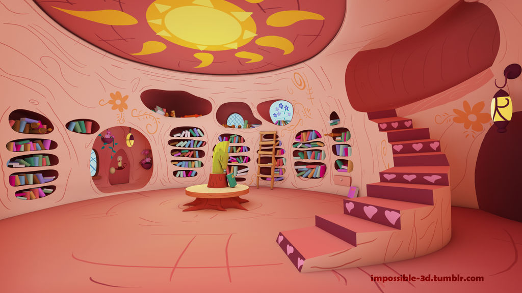 MLP - Golden Oaks Library Interior (3D Model) by Imp0s5ible on DeviantArt