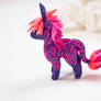 Pink and Purple Zebra Pony Sculpture