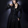 Long Black Jacquard Coat