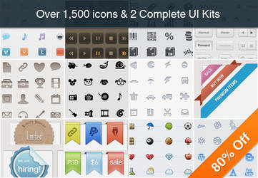 Collection of Over 1,500 Icons and 2 UI