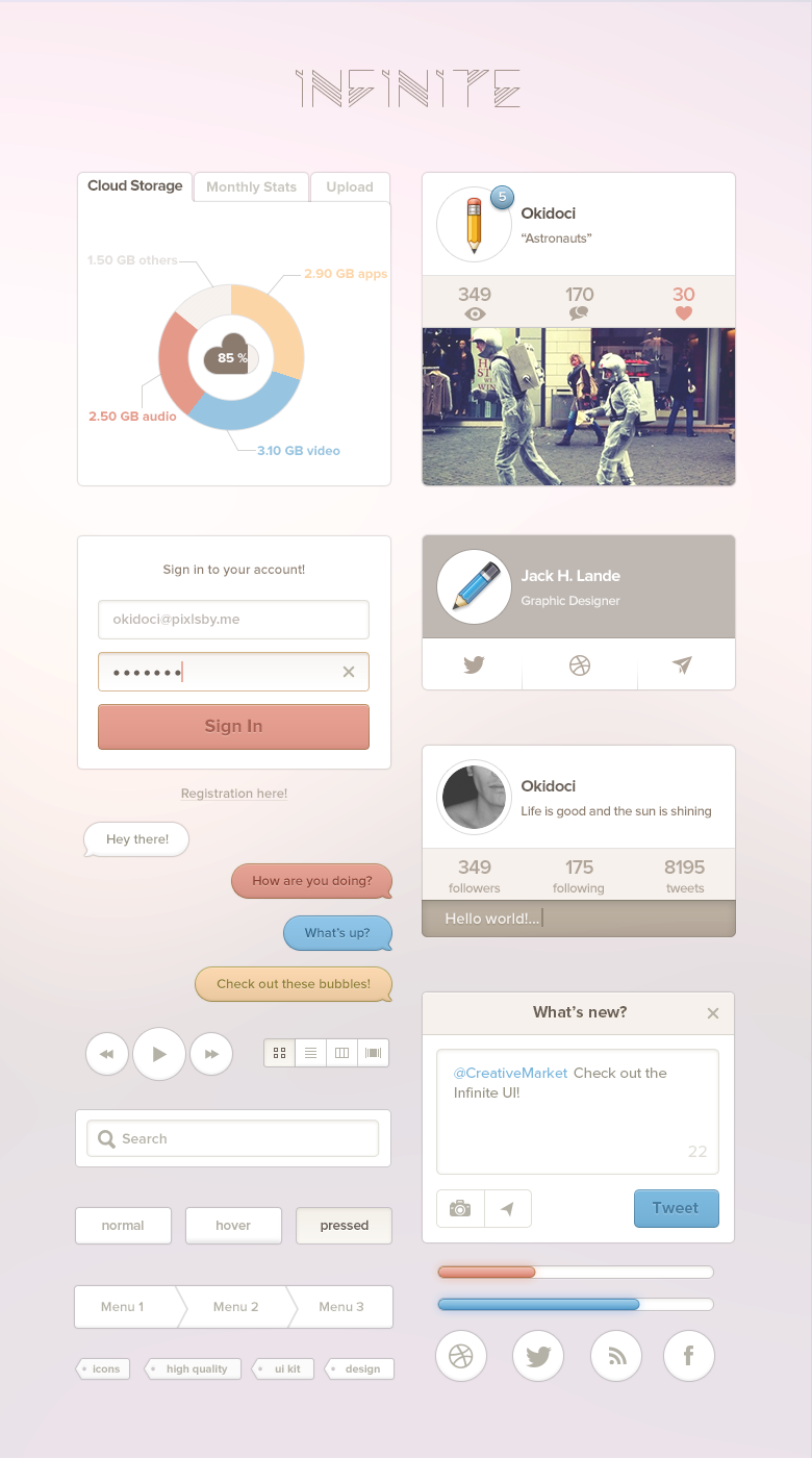 Infinite UI Kit by okidoci