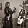 Victorian Latex Domme and Trans Latex Maid