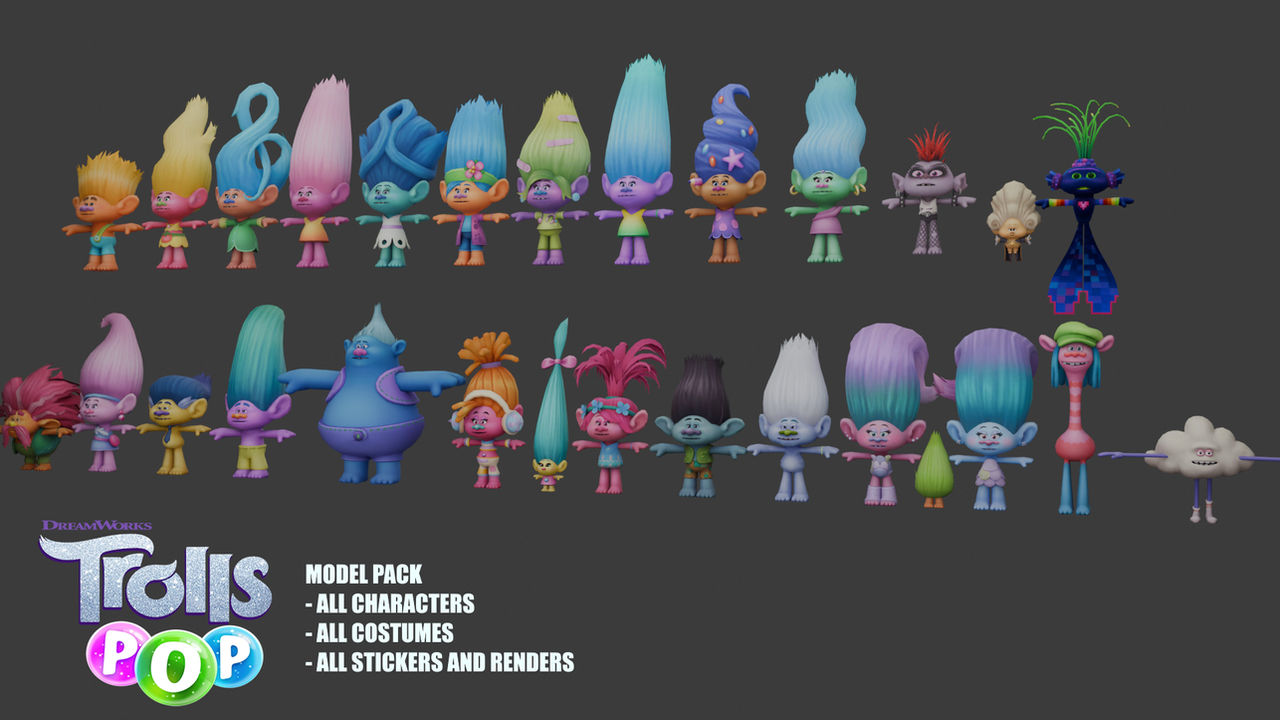 Trolls Model DREAMWORKS TROLLS - TROLLS POP MODEL PACK by peeyouski on DeviantArt