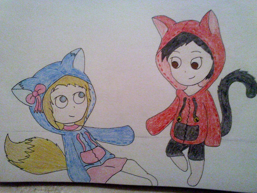 Fox and Cat Hoodie Chibis