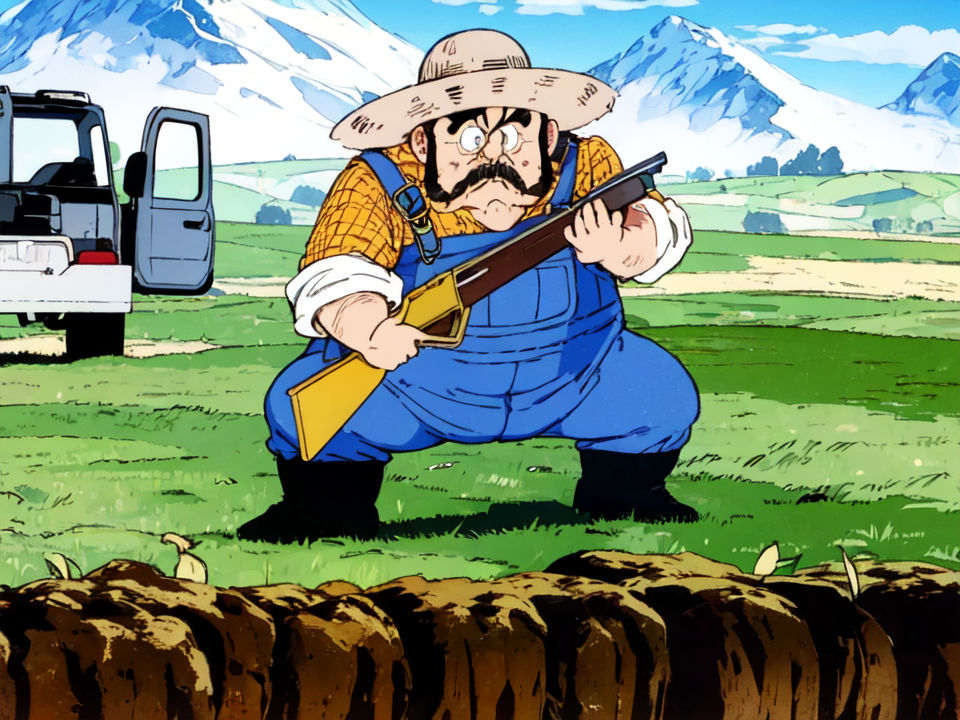Dbz Raspberry Gun Farmer With Shotgun (Dragon Ball Z) by ChampionCL1 on DeviantArt