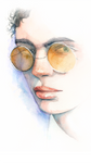 Cool Round Sunglasses by TheMiceArt