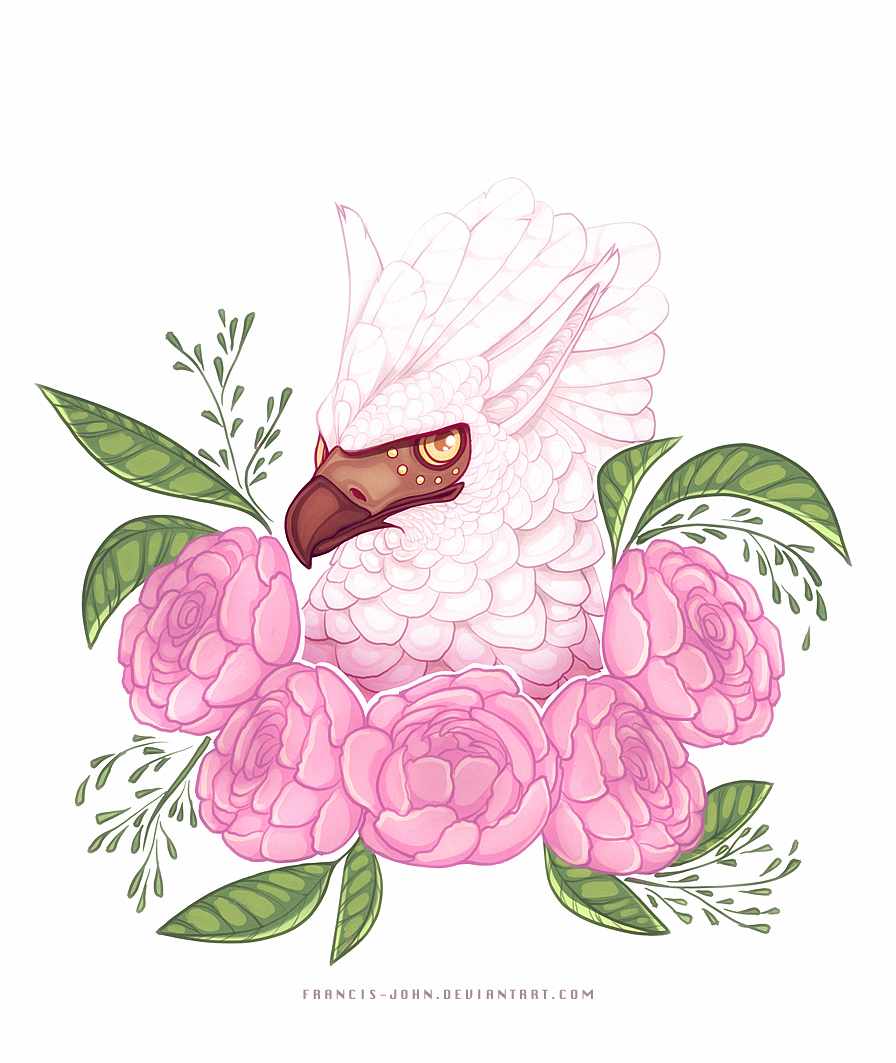 A Griffin and Pink Peonies