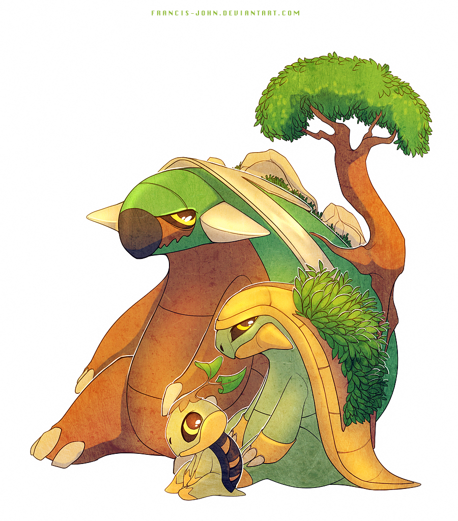 Grotle Deviantart Turtwig Grotle and Torterra by francis-john on DeviantArt