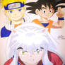 Naruto, Kid Goku, and Inuyasha