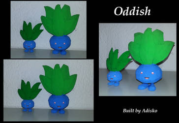Oddish 1Normal size papercraft and 1 supersmall