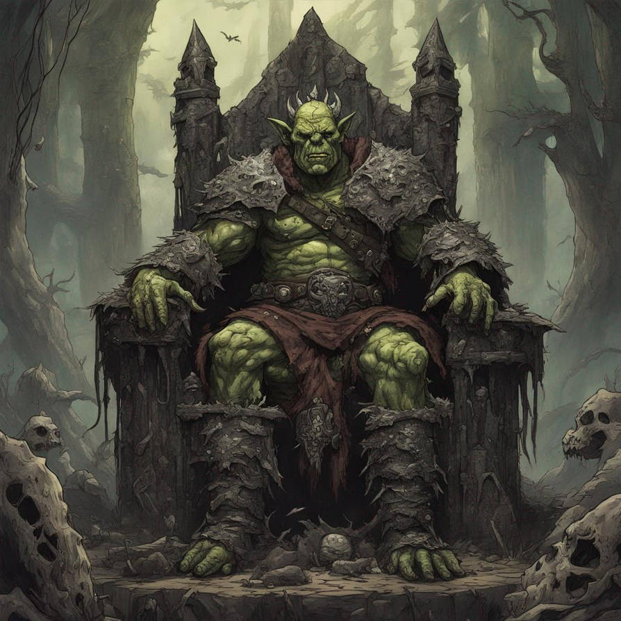 The Orc King On His Throne Of Bones by Sergio334 on DeviantArt