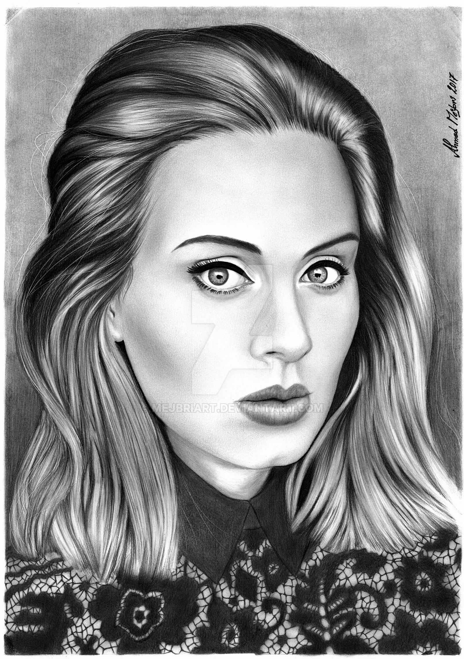 Adele Portrait pencil drawing by mejbriART on DeviantArt