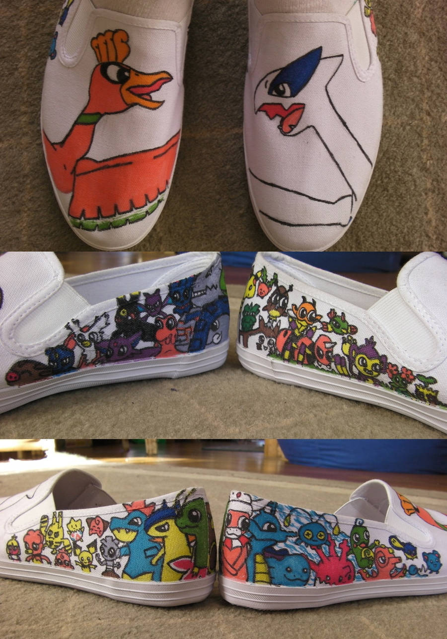 Johto Pokemon Shoes by JimmyJamJemz