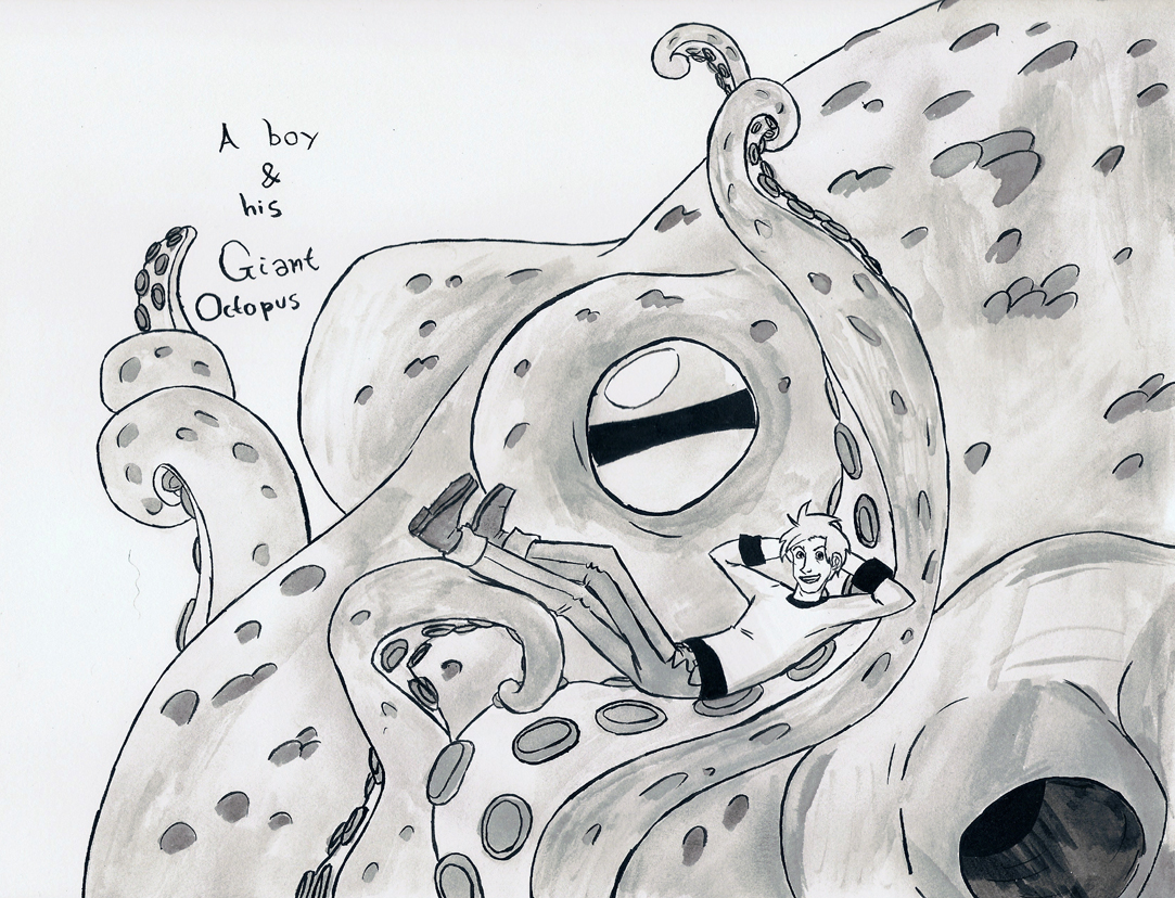 A Boy and his Giant Octopus by Spectre-x