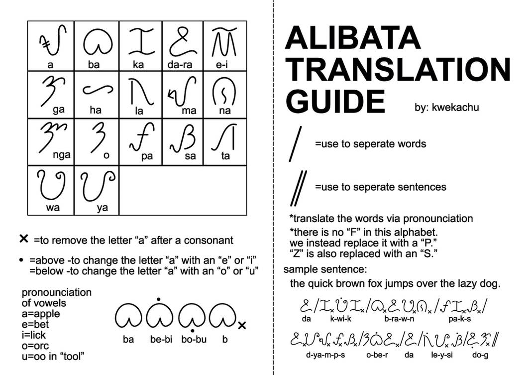 A MORON'S GUIDE TO ALIBATA by Kwekachu on DeviantArt
