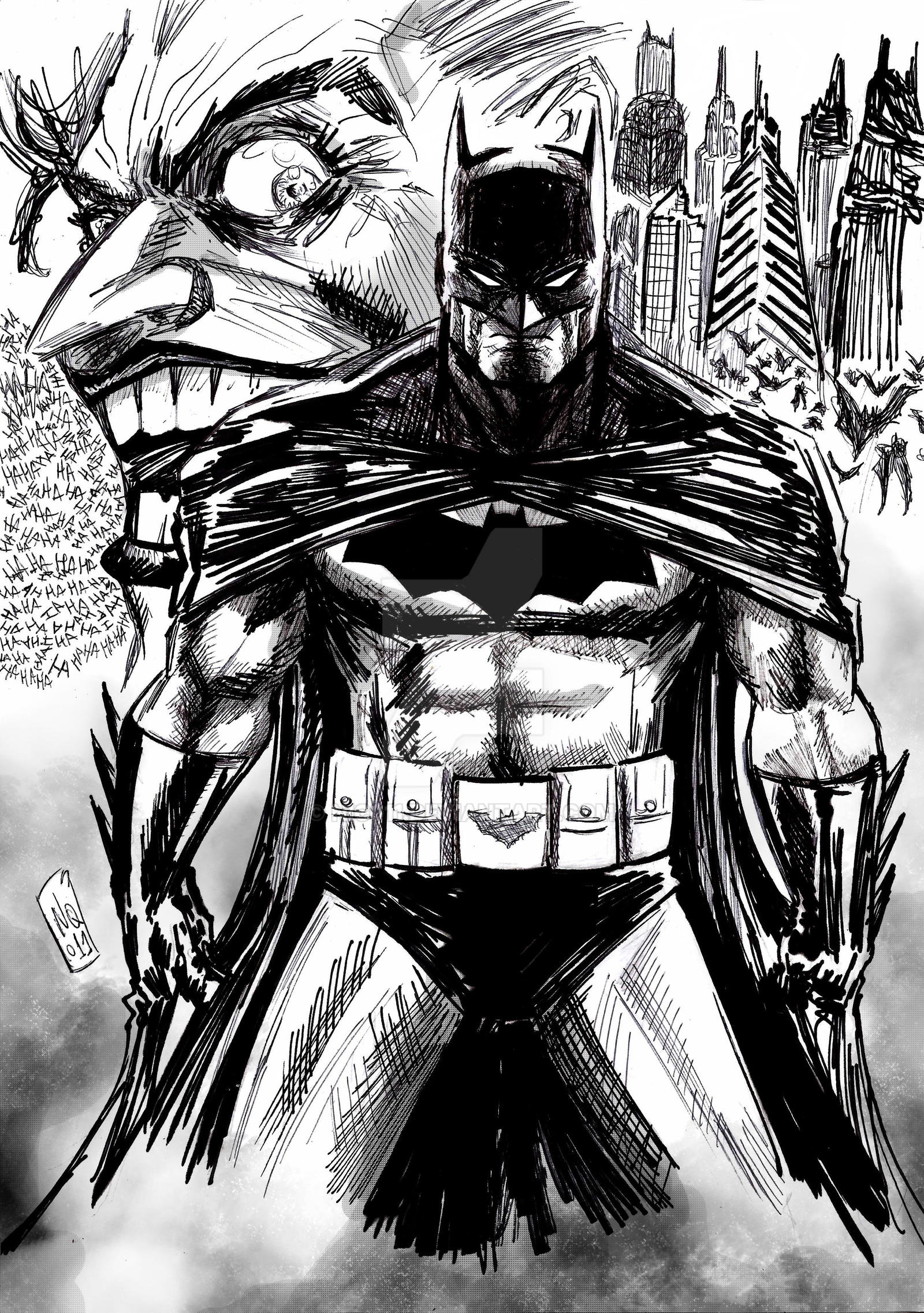 Batman black and white by nic011 on DeviantArt