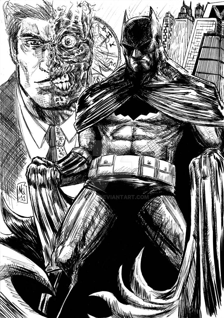Batman and twoface by nic011 on DeviantArt