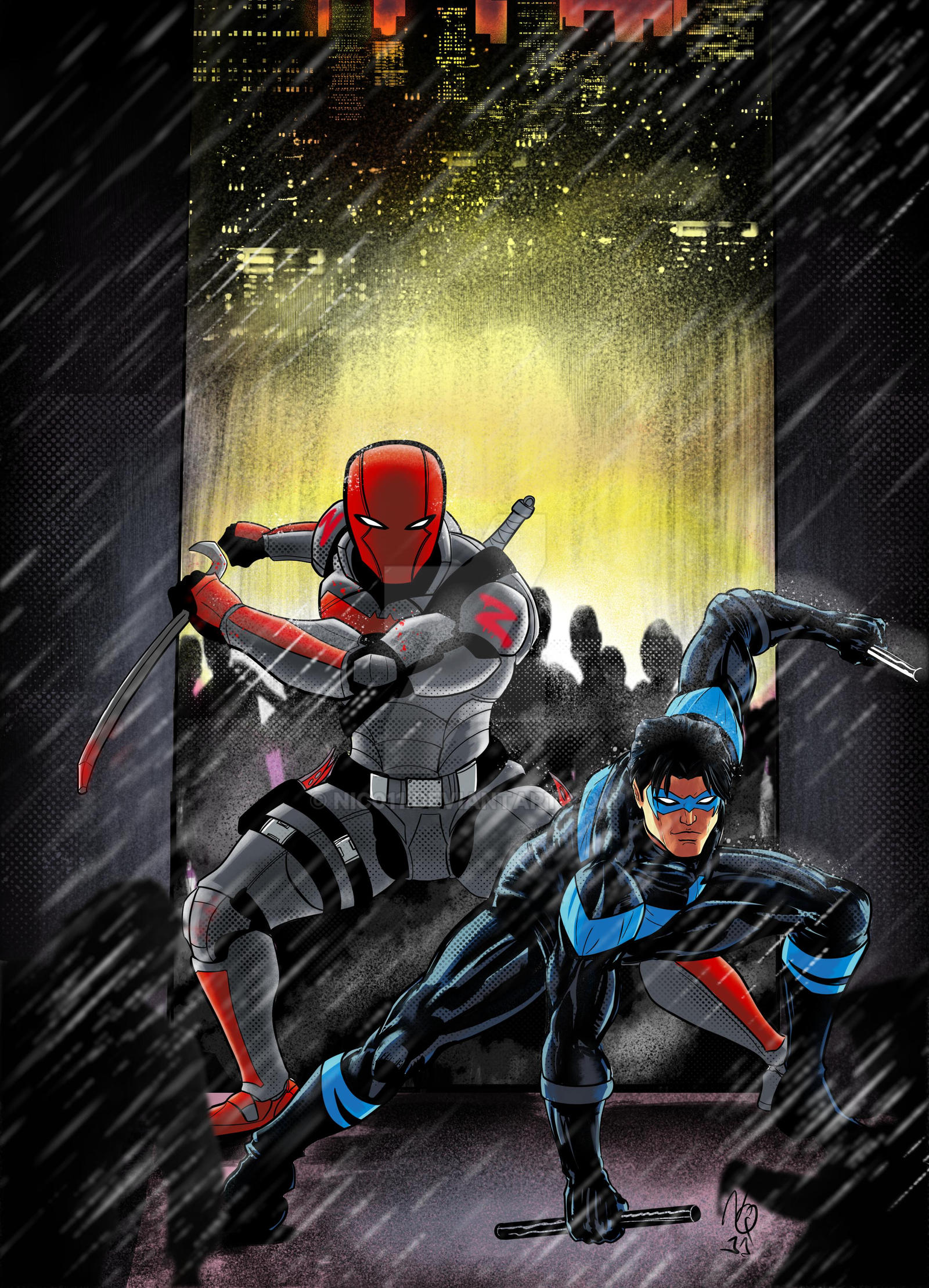 Nightwing and Red Hood by nic011 on DeviantArt