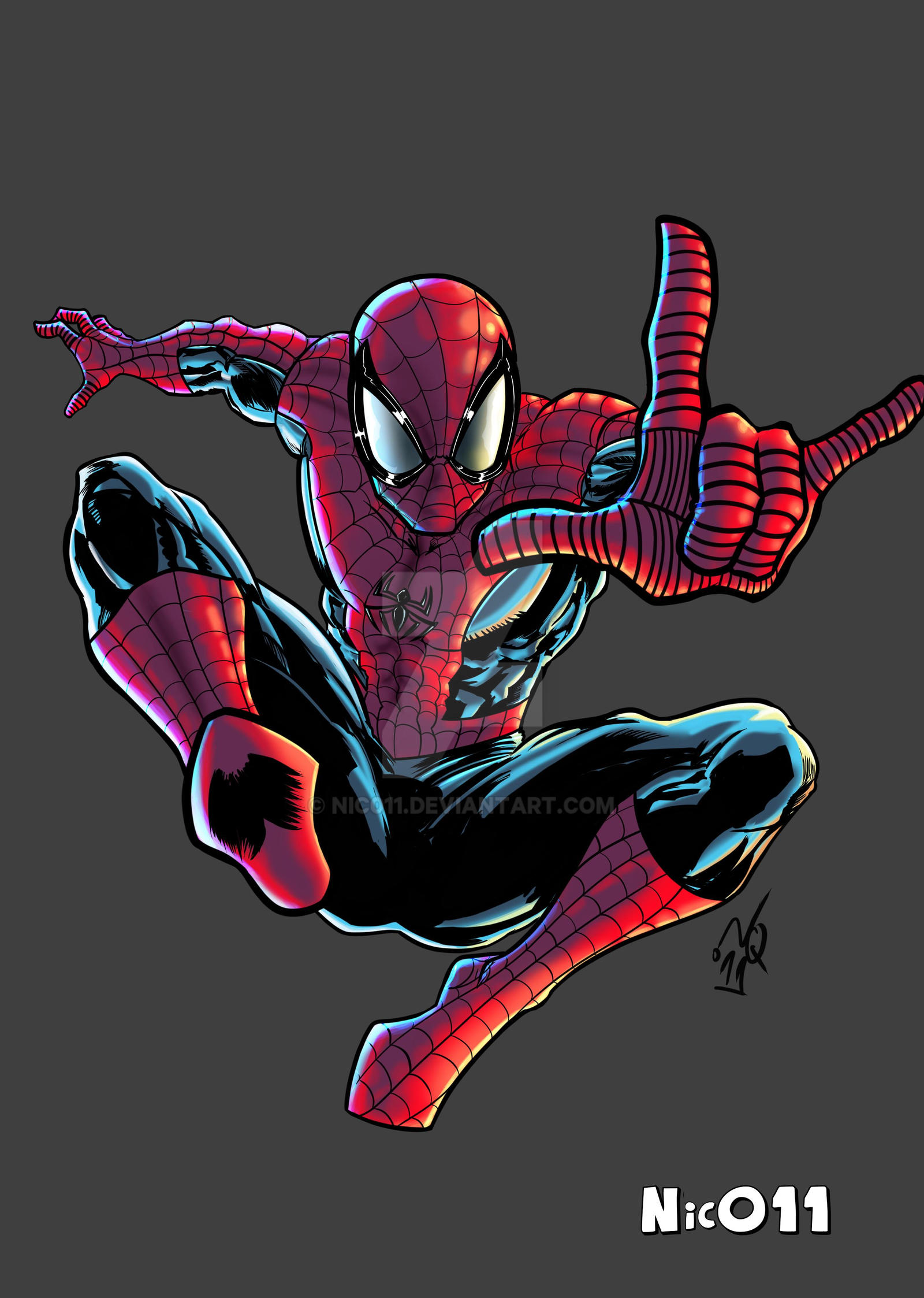 Spider Man Colored In Spider-man colored commission by nic011 on DeviantArt