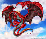 Red Flying Dragon by Ember-Eyes