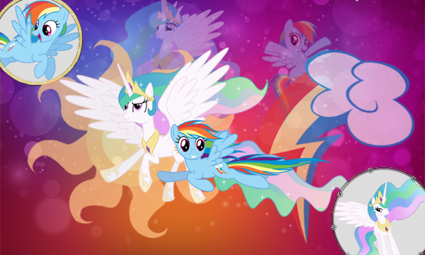 Request : Celestia and Rainbow dash Wallpaper ^^