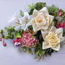 Hortensia, roses and fuchsia