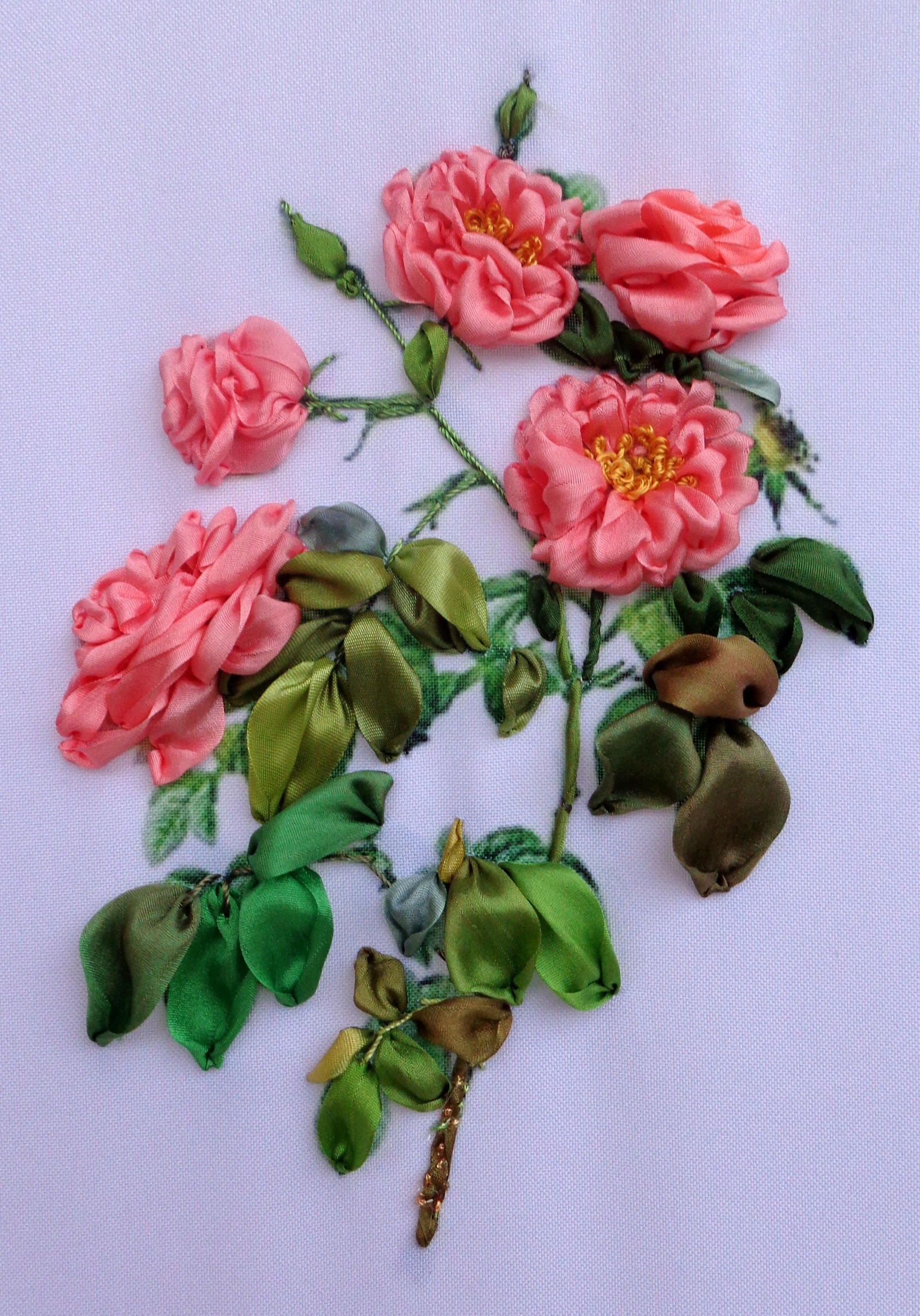 silk ribbon embroidery Rose