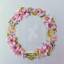 Wreath, ribbon embroidery picture