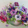 Anemones, ribbon embroidery