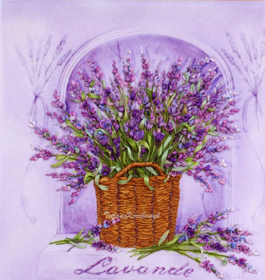 Lavender silk ribbon embroidery by tetianakorobeinyk on deviantart Lavender silk ribbon embroidery by tetianakorobeinyk on deviantart
