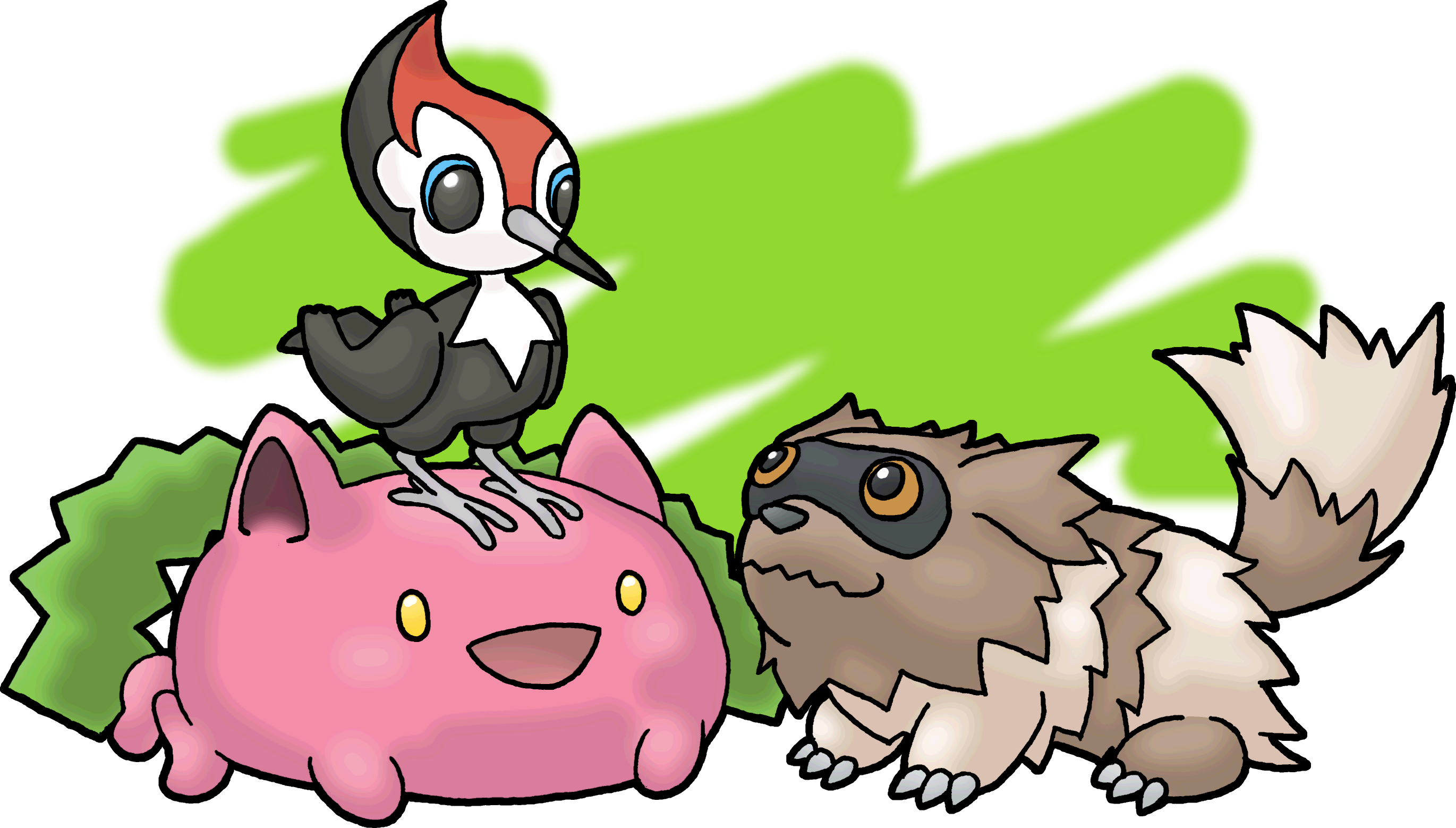 Pikipek, Zigzagoon, and Hoppip