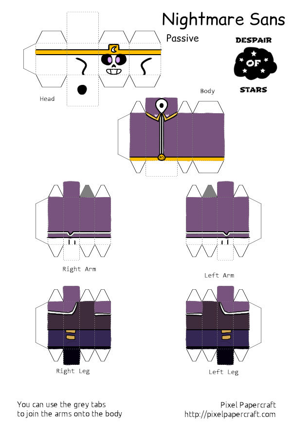 Dream Sans Minecraft Skin Outfit 1  Free Printable Papercraft Templates
