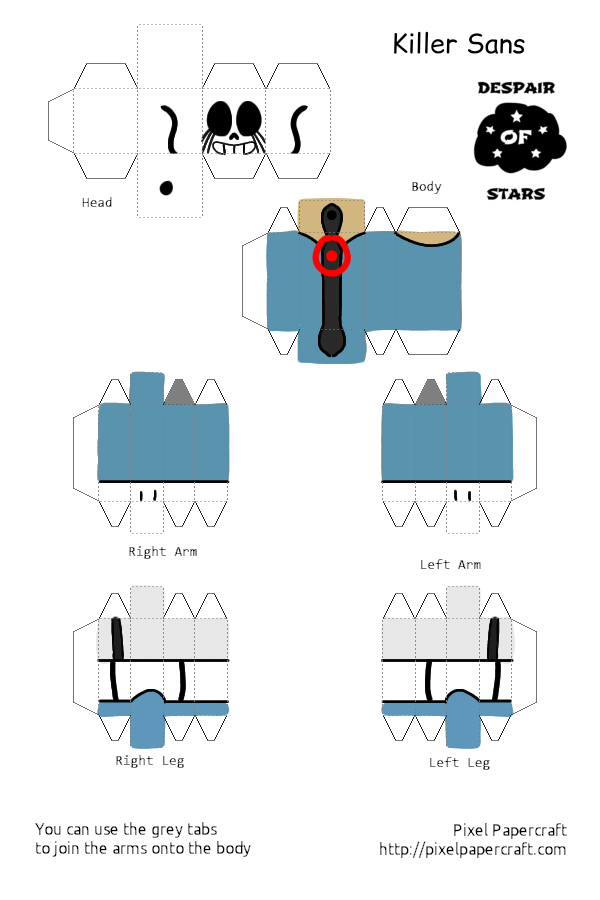 Killer Sans Papercraft by DragonGoddess005 on DeviantArt