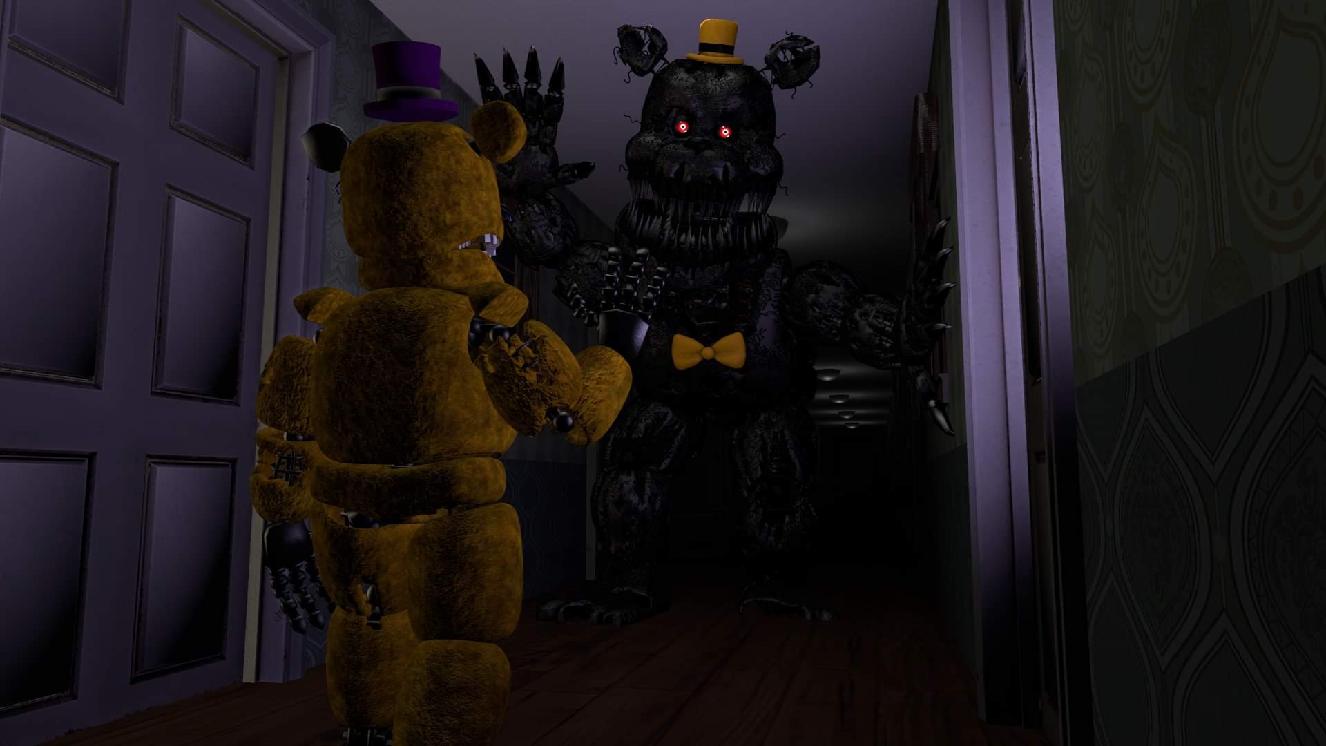 Fredbear and Springbonnie (FNAF 4) by FTThienAn on DeviantArt