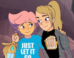 Adora and Glimmer as Anna and Elsa (Comfy Clothes)