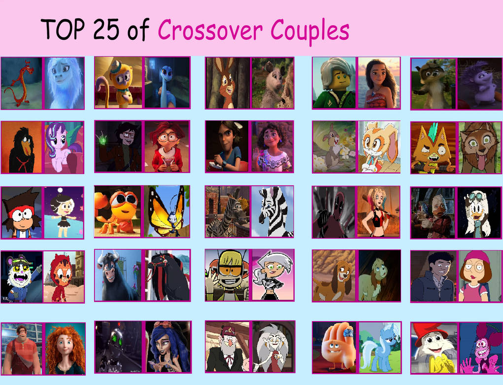 My Top 25 Crossover Couples by AnikaBoomheart02 on DeviantArt