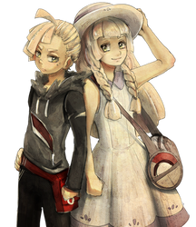 (Multi cursor speedpaint) Gladion and Lillie